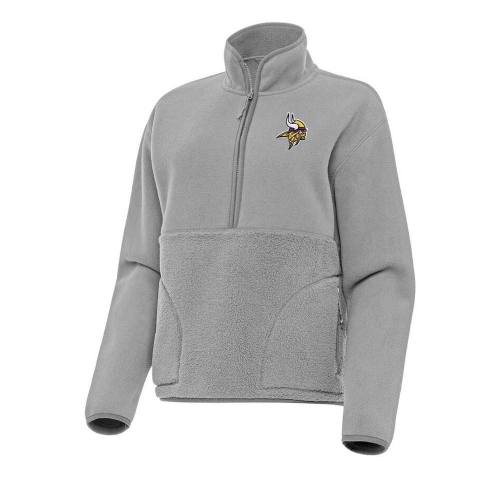 Minnesota Vikings Half-Zip Fleece Sweatshirt Jacket Womens XL Antigua NFL